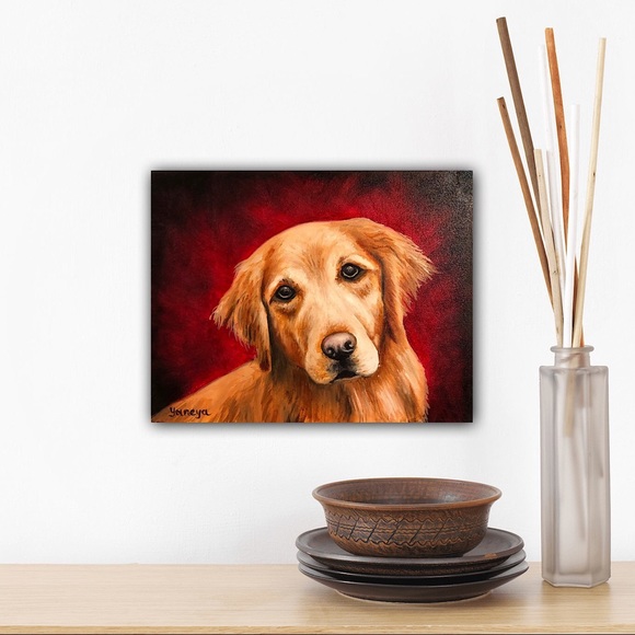 Original Oil Painting Signed custom animal portraits dog painting - Picture 10 of 10